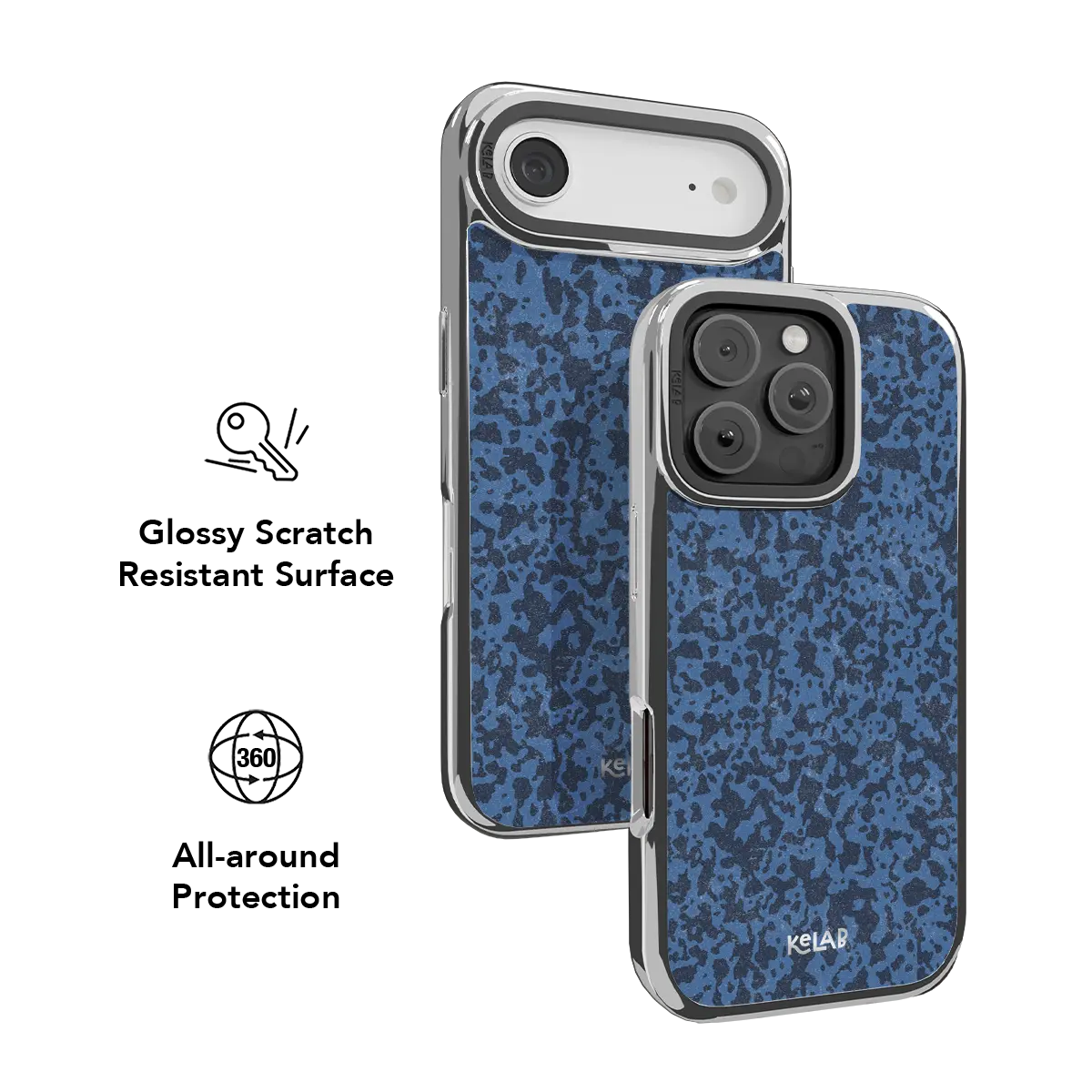 Deep Sea Static | Dark Blue Marble iPhone Case