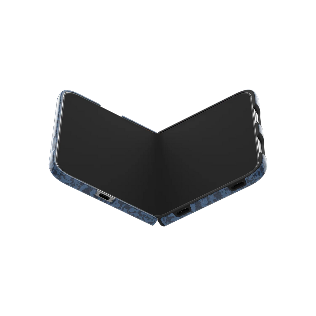 Deep Sea Static | Dark Blue Marble iPhone Case