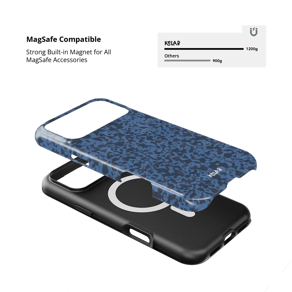 Deep Sea Static | Dark Blue Marble iPhone Case