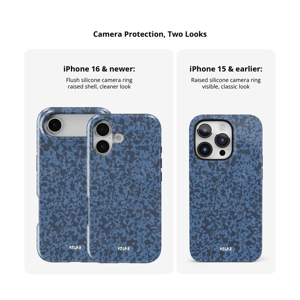 Deep Sea Static | Dark Blue Marble iPhone Case