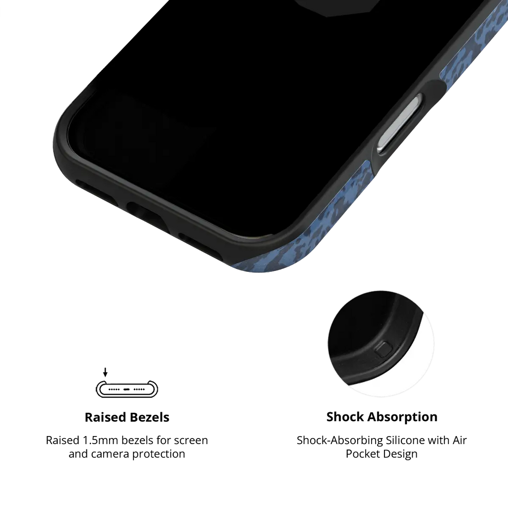 Deep Sea Static | Dark Blue Marble iPhone Case
