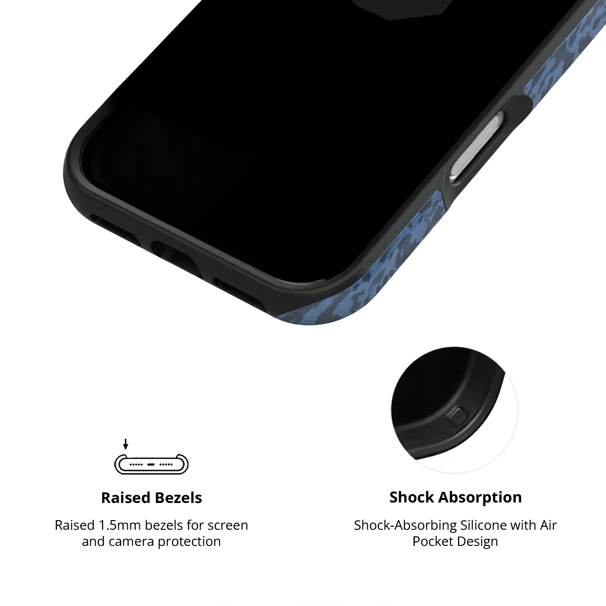 Deep Sea Static | Dark Blue Marble iPhone Case