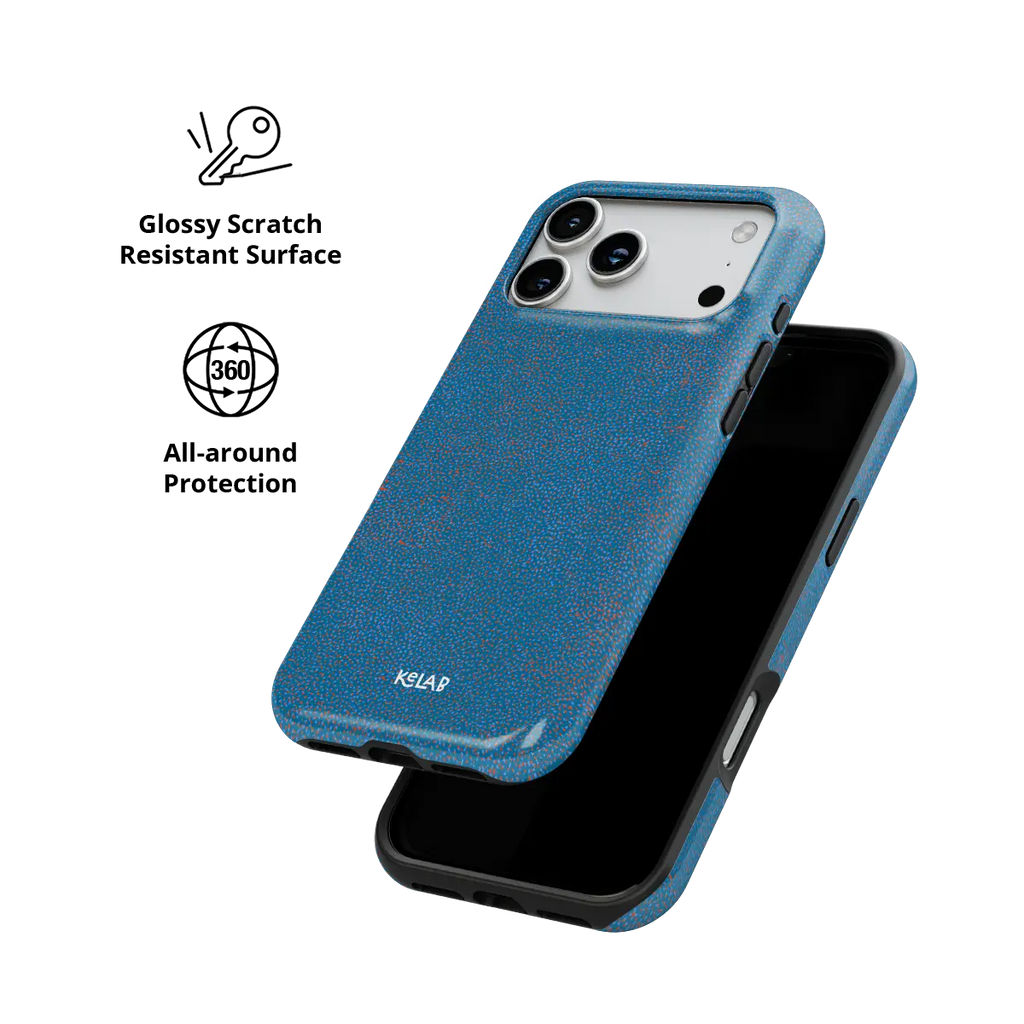 Digital Grain | Blue Terrazzo Speckled iPhone Case