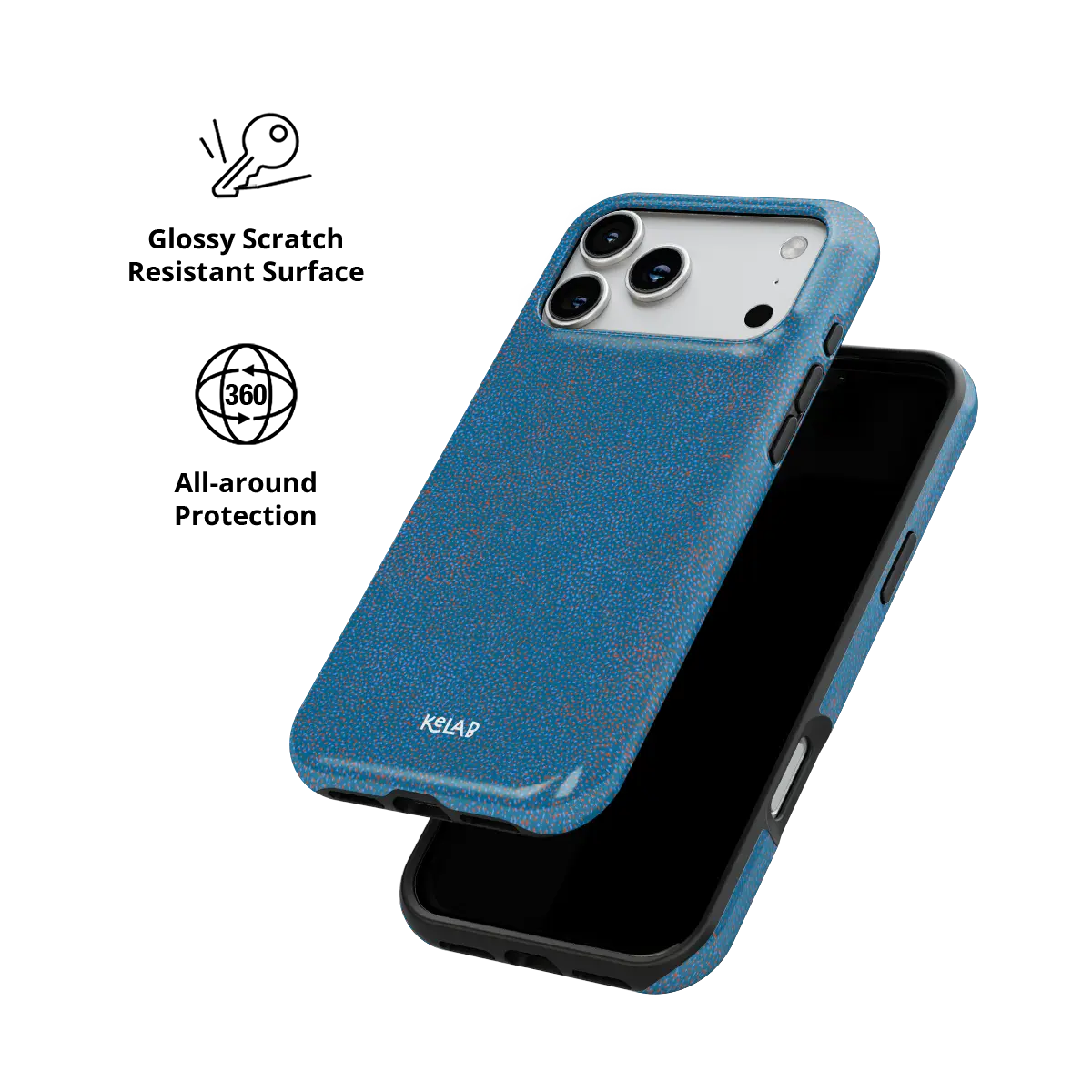 Digital Grain | Blue Terrazzo Speckled iPhone Case