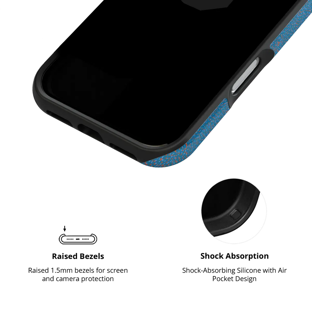 Digital Grain | Blue Terrazzo Speckled iPhone Case