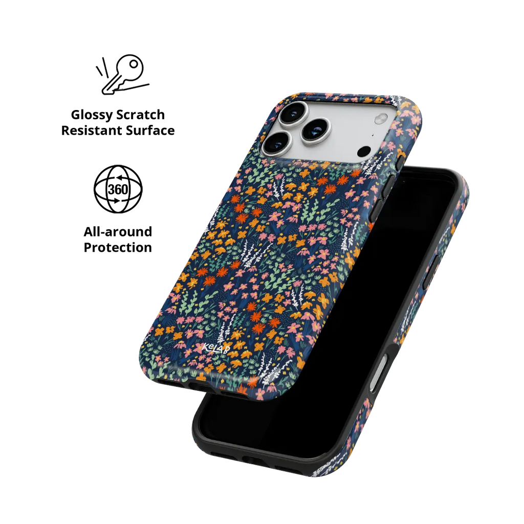 Midnight Meadow | Vibrant Wildflower iPhone Case