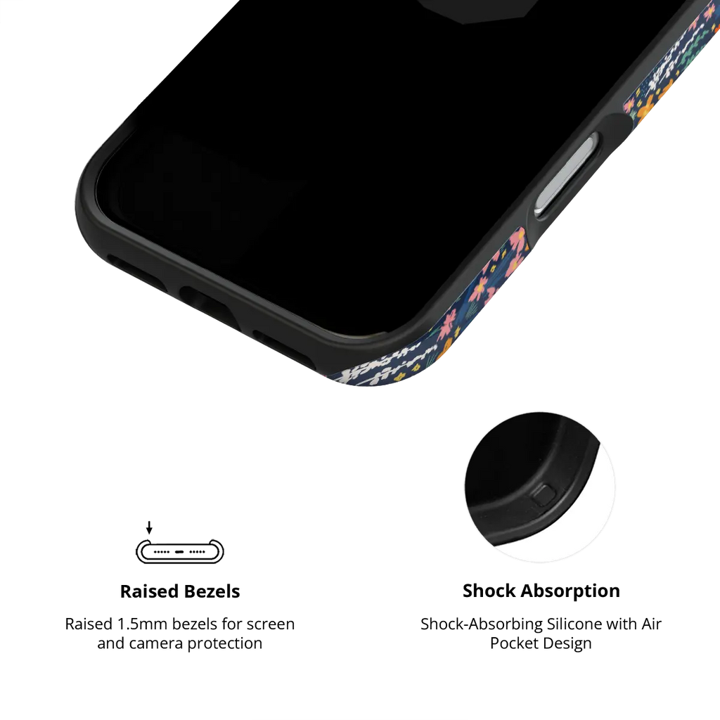 Midnight Meadow | Vibrant Wildflower iPhone Case