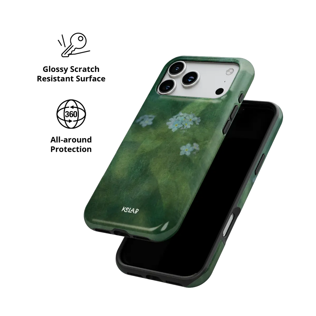 Misty Morning | Deep Green Floral iPhone Case