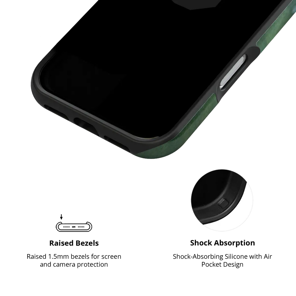 Misty Morning | Deep Green Floral iPhone Case