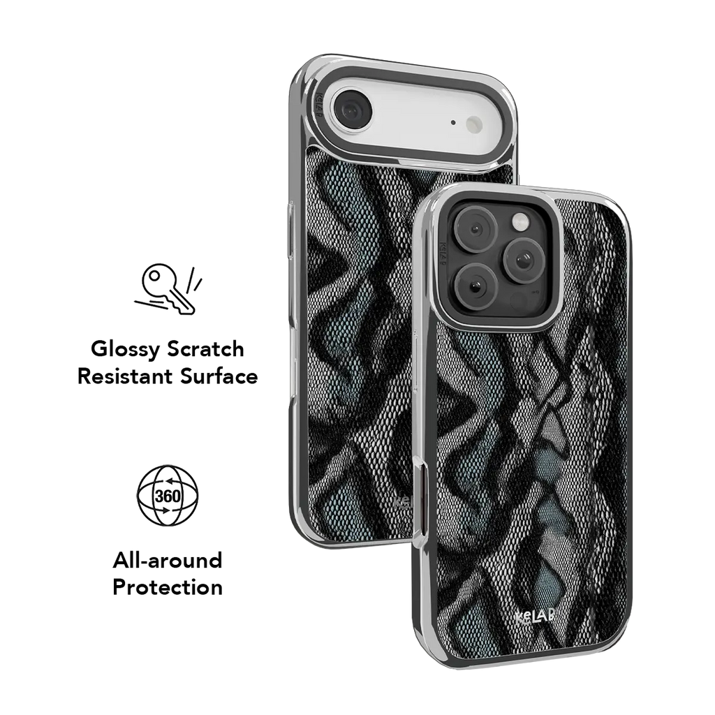 Viper Mesh | Teal Snake Print iPhone Case