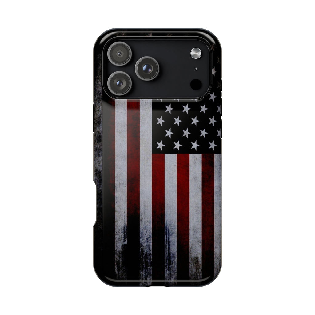 American Flag Magnetic Impact-Resistant Phone Case — Distressed USA Design