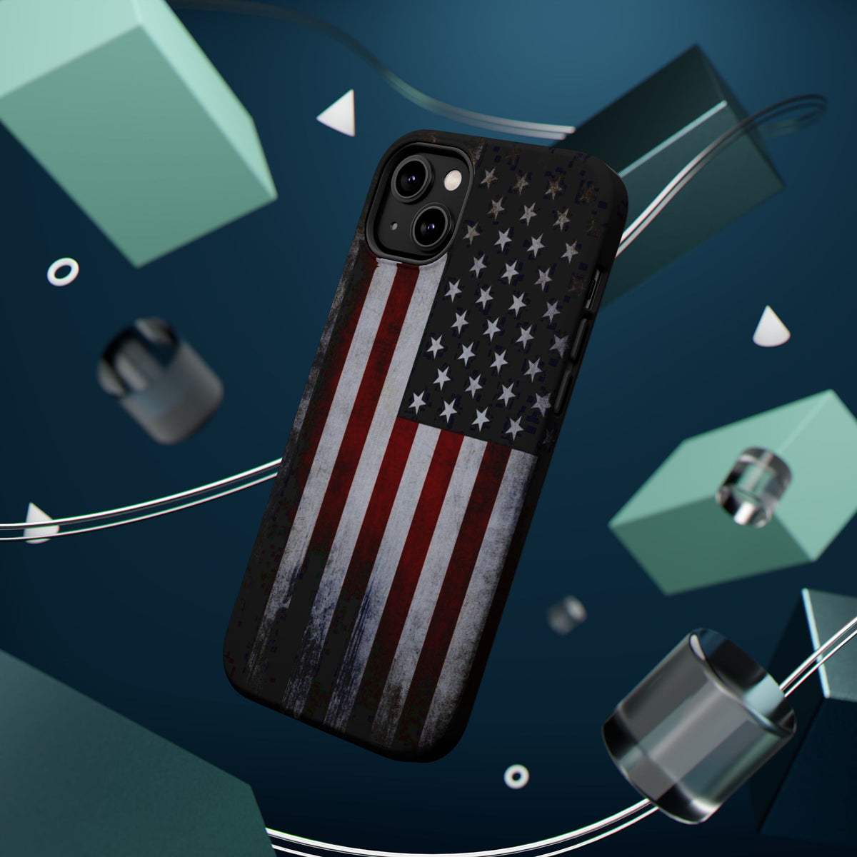 American Flag Magnetic Impact-Resistant Phone Case — Distressed USA Design