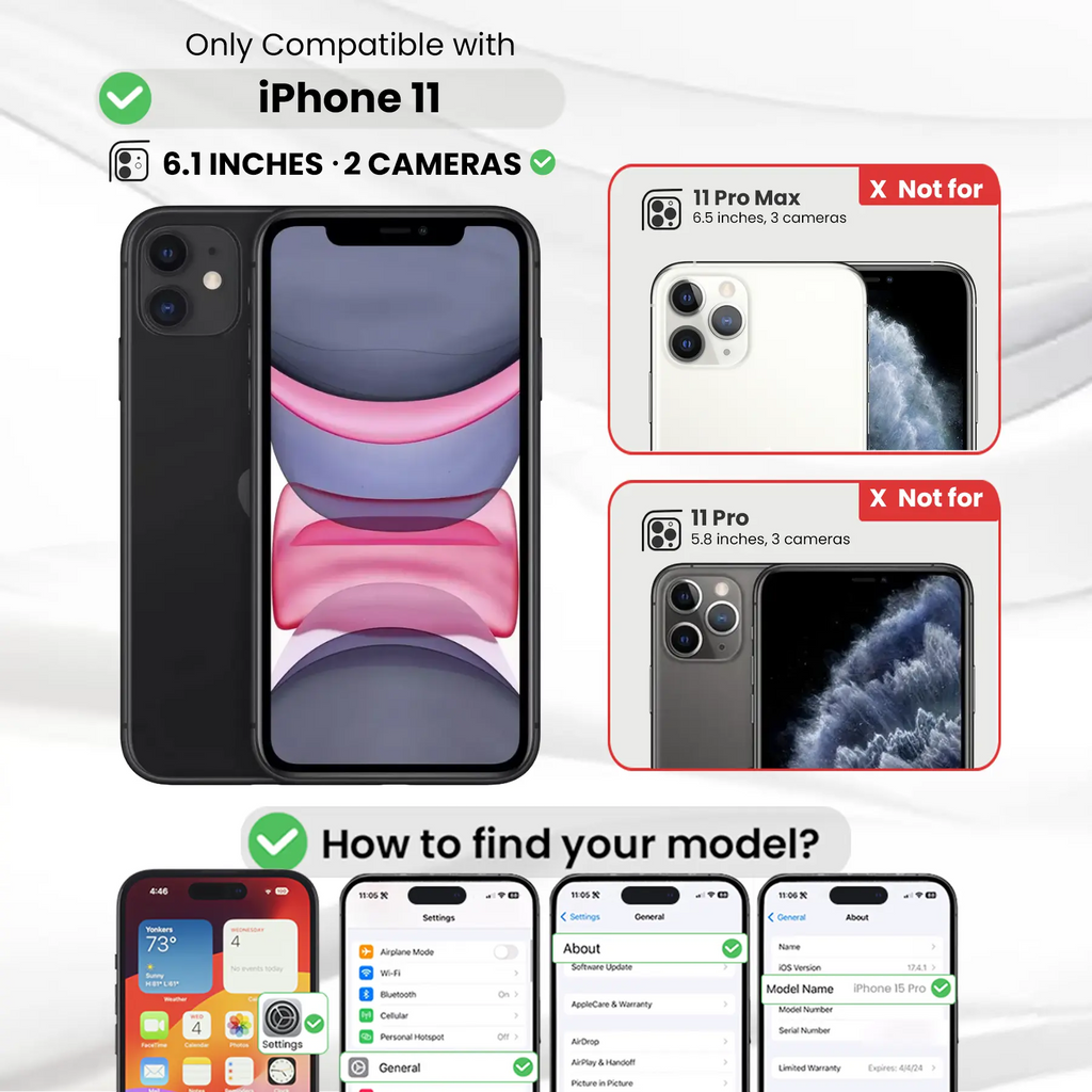 Entronix Clear Screen Protector & Camera Lens Protector Compatible with iPhone 11 - 4-Piece Combo