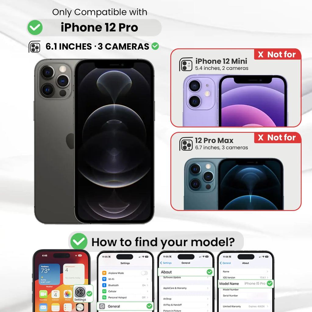 Entronix Clear Screen Protector & Camera Lens Protector Compatible with iPhone 12 Pro - 6-Piece Combo