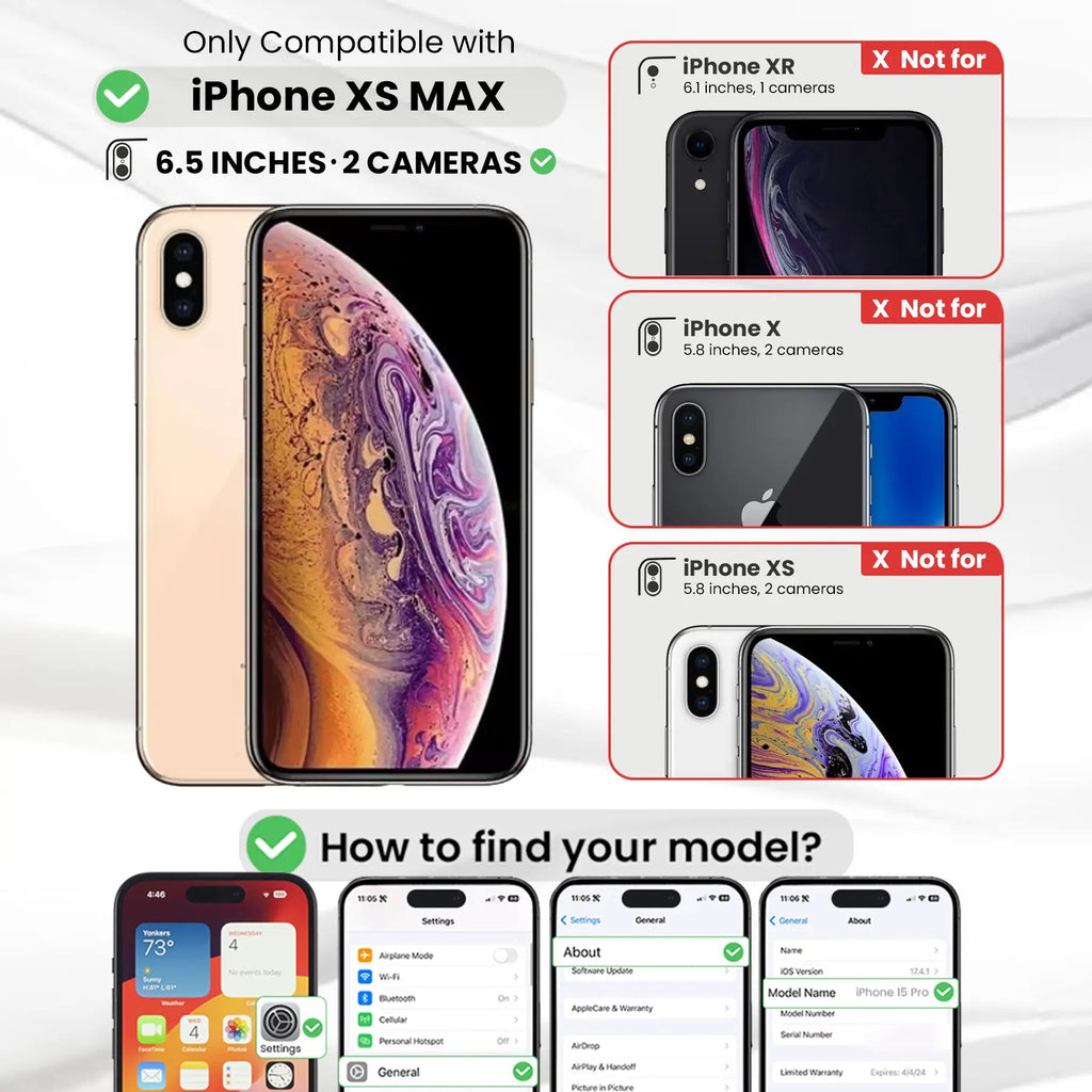 Entronix Clear Screen Protector Compatible with iPhone XS Max - 3-Piece Combo