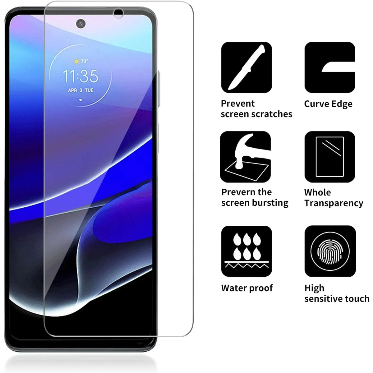 Entronix Clear Screen Protector Compatible with Moto G Pure - 2-Piece Combo